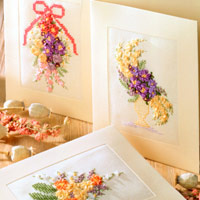 felicitari, broderie cu panglica