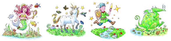 Nellie, Amelie, Balduin si Fridolin.