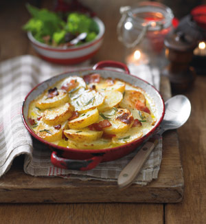Gratin, cartof, bacon