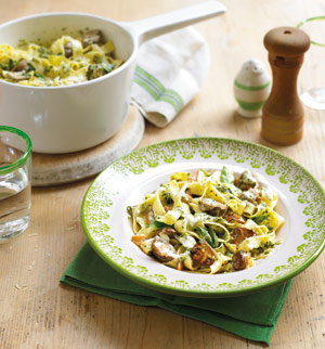 Paste, ciuperci, smantana