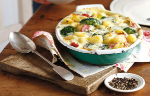 Gnocchi la cuptor cu praz si broccoli