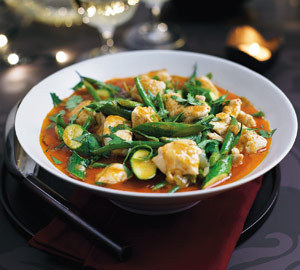 Pui cu legume si curry