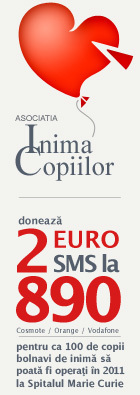 fiecare SMS trimis la 890 inseamna o donatie de 2 Euro